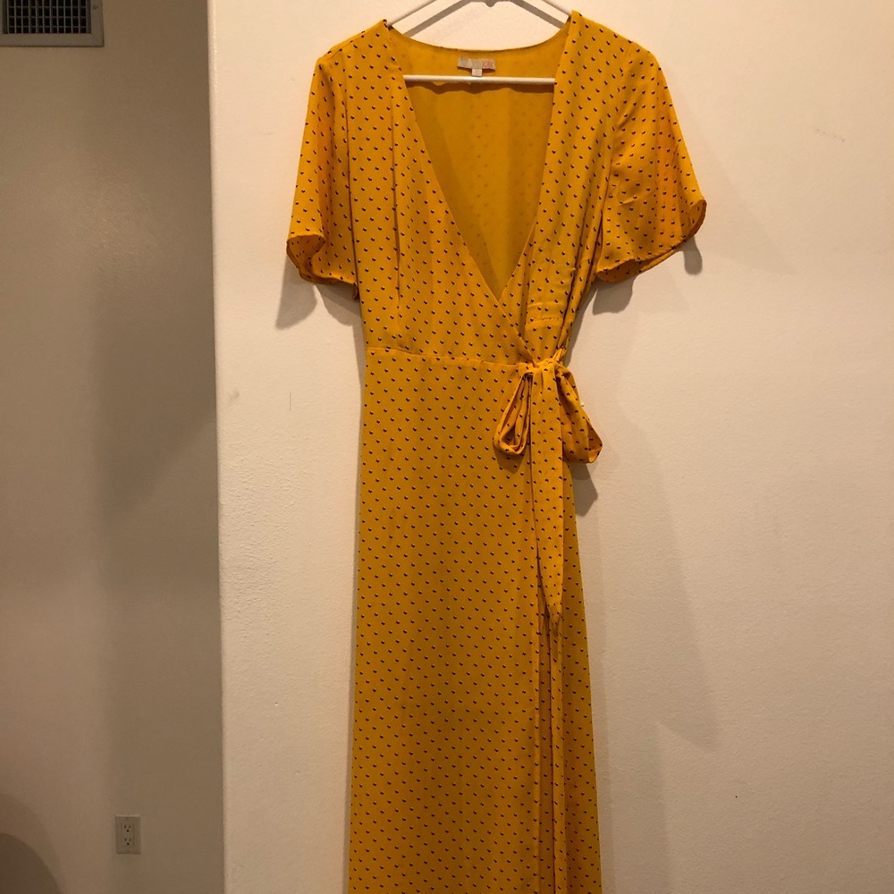 GB Yellow Maxi Wrap Dress